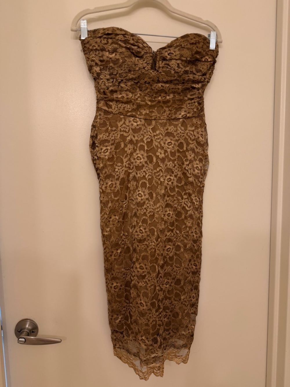 Vintage Niki Livas Strapless Lace Bodycon Dress